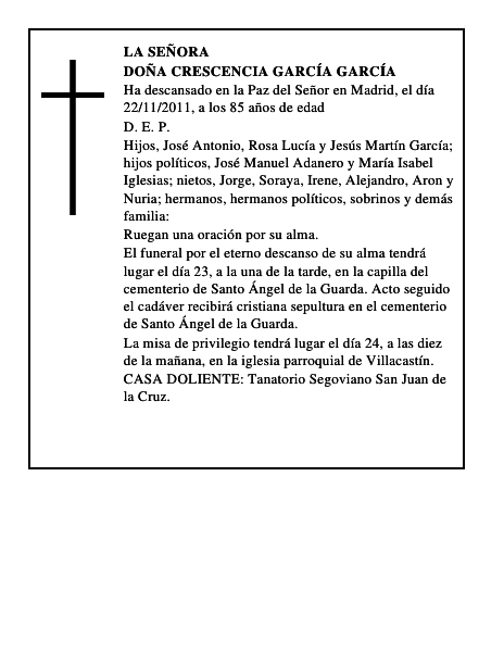Doña Crescencia García García