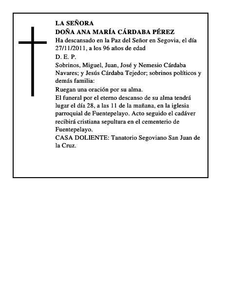 Doña Ana María Cárdaba Pérez