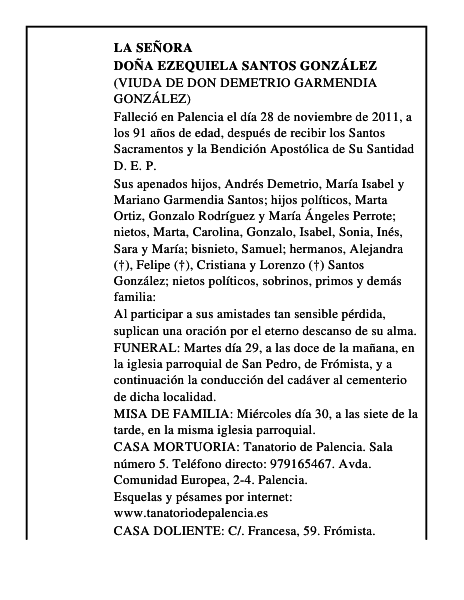 Doña Ezequiela Santos González