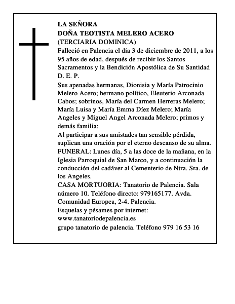 Doña Teotista Melero Acero
