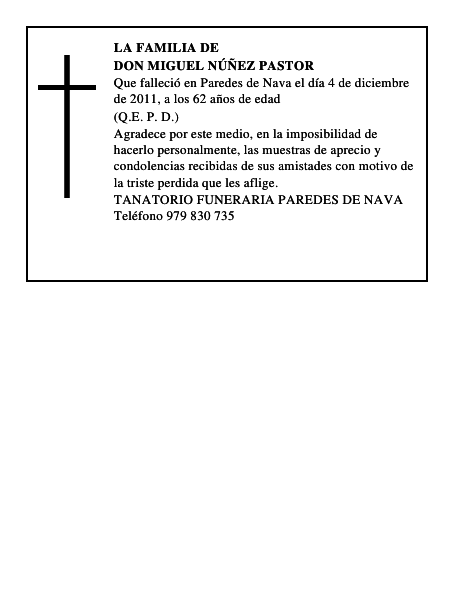 Don Miguel Núñez Pastor