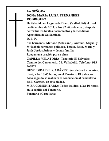 Doña María Luisa Fernández Rodríguez