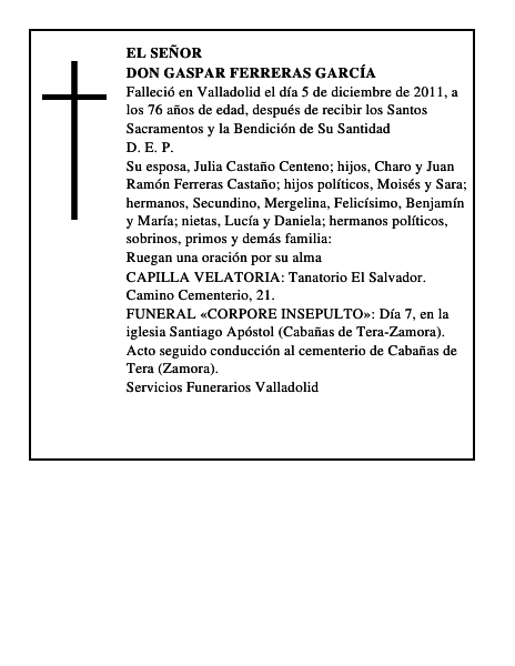 Don Gaspar Ferreras García