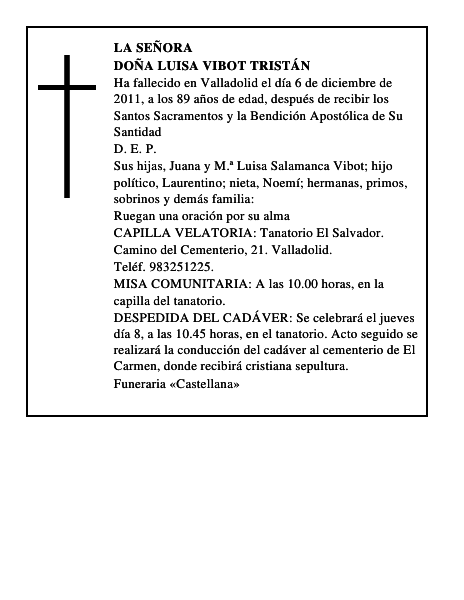 Doña Luisa Vibot Tristán