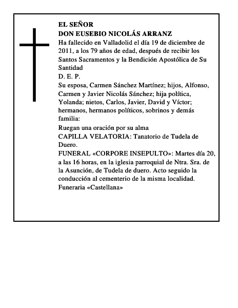 Don Eusebio Nicolás Arranz