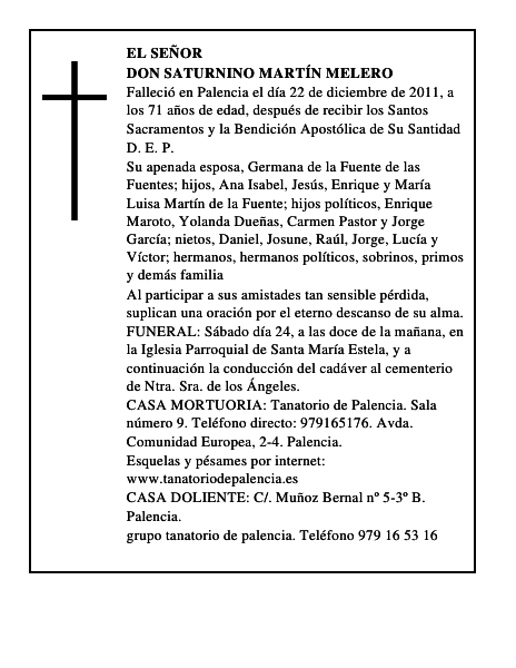 Don Saturnino Martín Melero