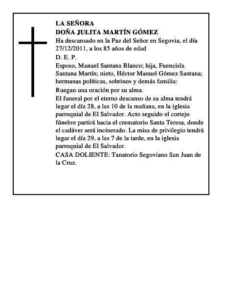 Doña Julita Martín Gómez