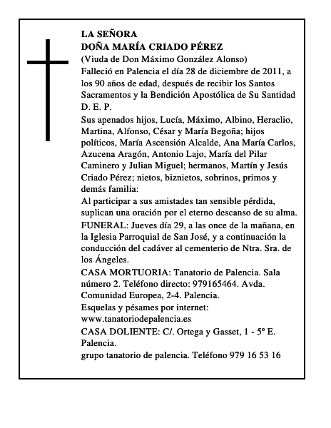 Doña María Criado Pérez
