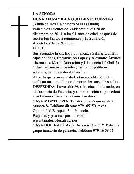 Doña Maravilla Guillén Cifuentes