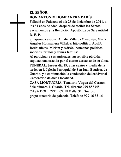Don Antonio Hompanera París