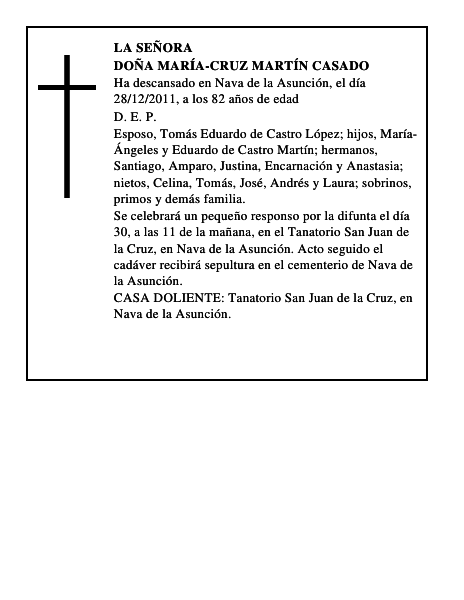 Doña María-Cruz Martín Casado