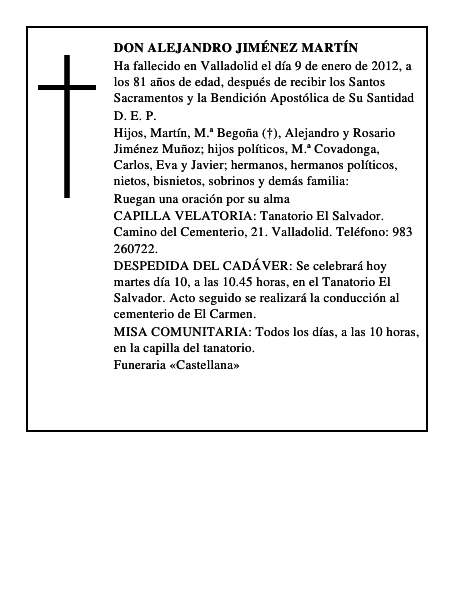 Don Alejandro Jiménez Martín