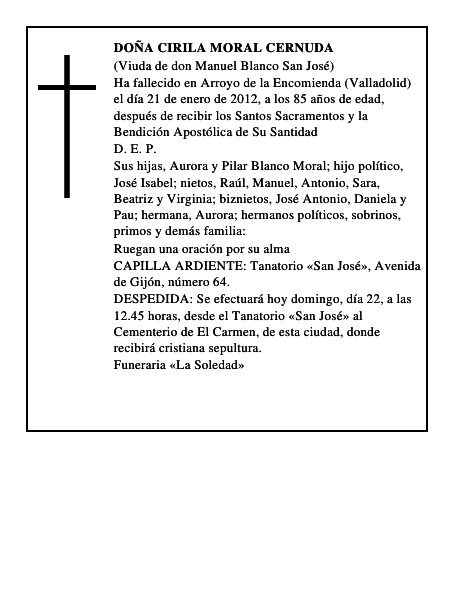 Doña Cirila Moral Cernuda