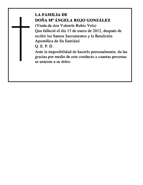 Doña Mª Ángela Rojo González