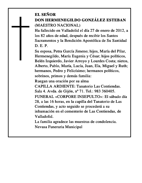 Don Hermenegildo González Esteban