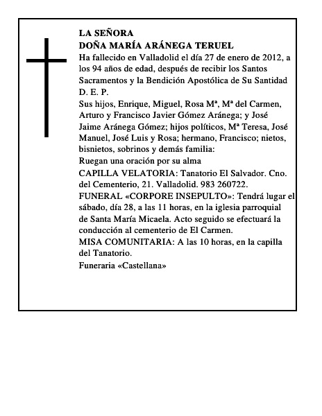 Doña María Aránega Teruel