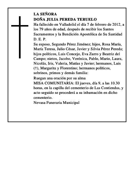 Doña Julia Pereda Teruelo