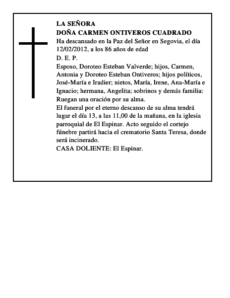 Doña Carmen Ontiveros Cuadrado