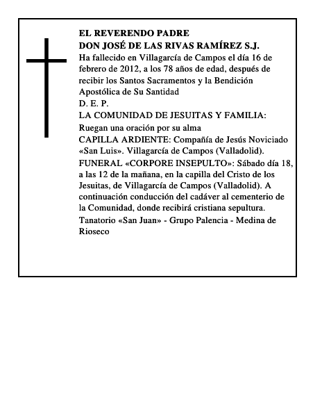 Don José de las Rivas Ramírez S.J.