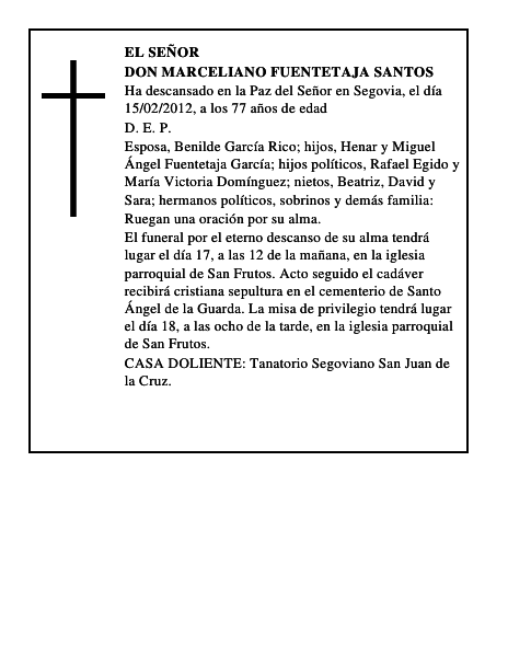 Don Marceliano Fuentetaja Santos