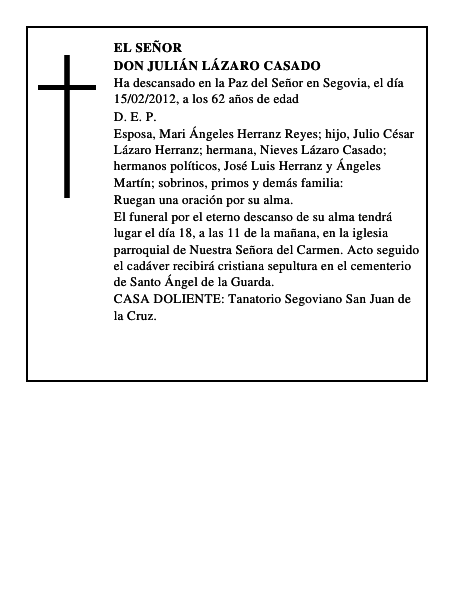 Don Julián Lázaro Casado