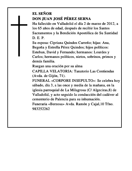 Don Juan José Pérez Serna