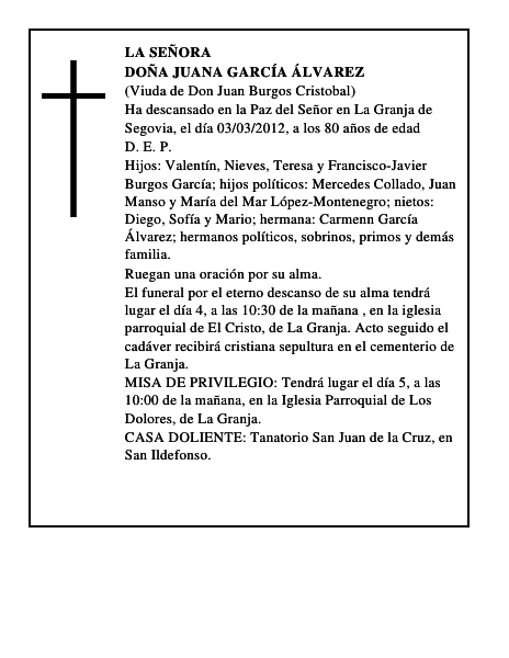 Doña Juana García Álvarez