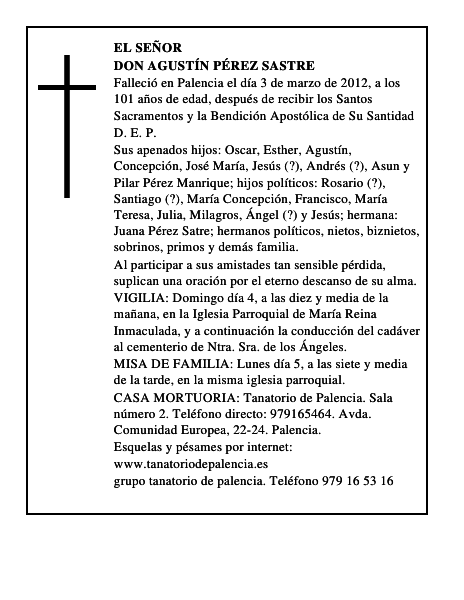 Don Agustín Pérez Sastre