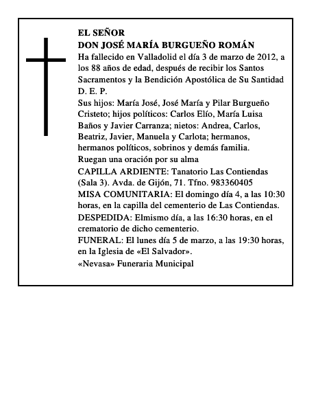 Don José María Burgueño Román