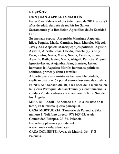 Don Juan Azpeleta Martín