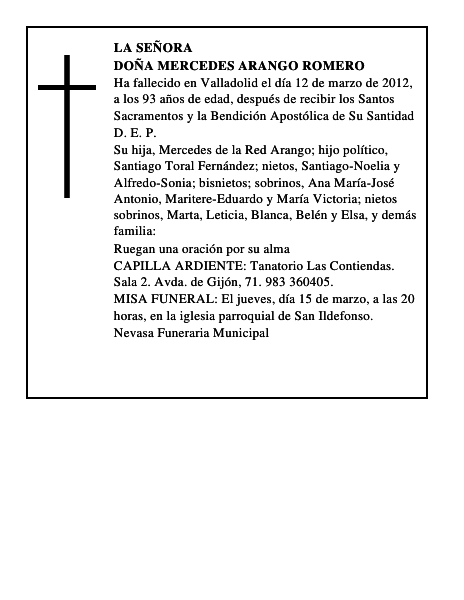 Doña Mercedes Arango Romero