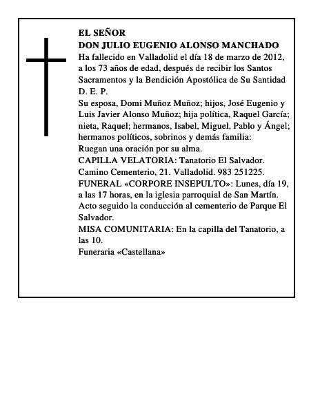 Don Julio Eugenio Alonso Manchado