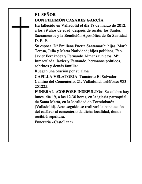 Don Filemón Casares García