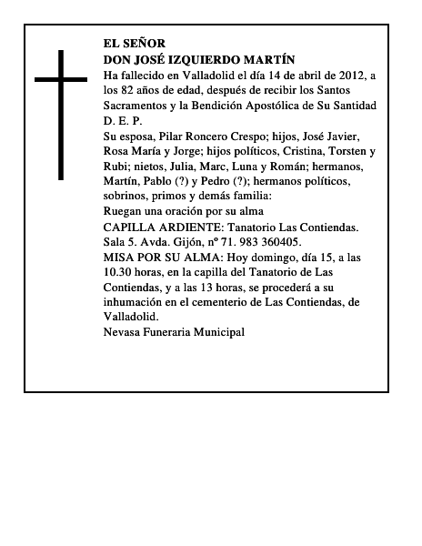 Don José Izquierdo Martín