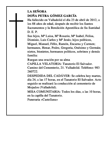 Doña Petra Gómez García