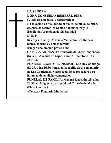Doña Consuelo Remesal Díez