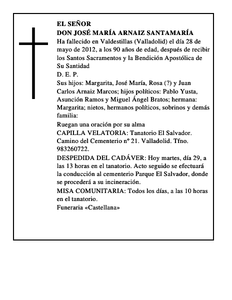 Don José María Arnaiz Santamaría