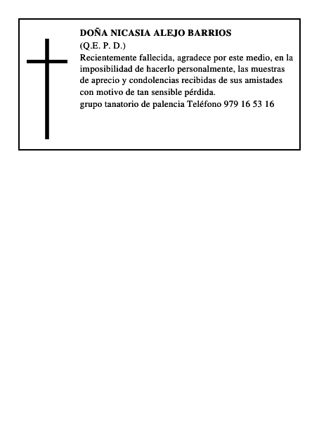 Doña Nicasia Alejo Barrios
