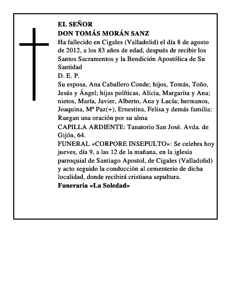 Don Tomás Morán Sanz