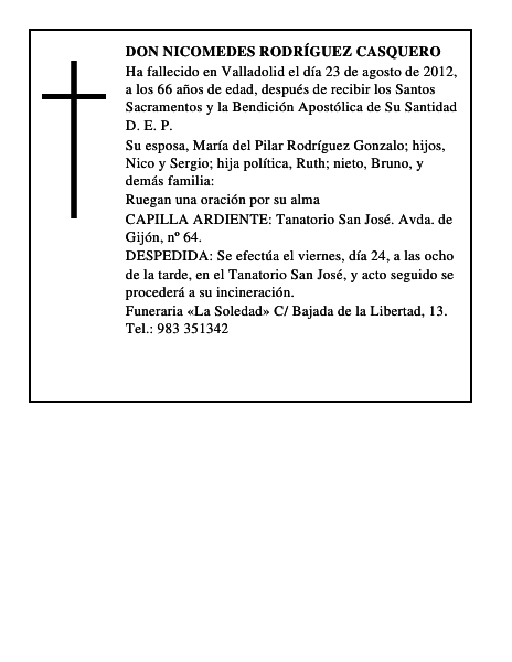 Don Nicomedes Rodríguez Casquero