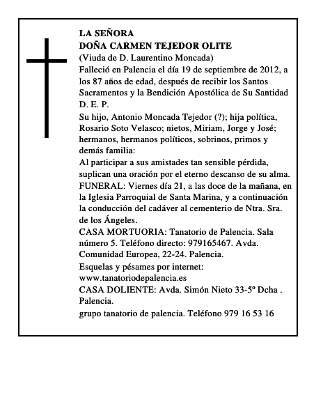 Doña Carmen Tejedor Olite