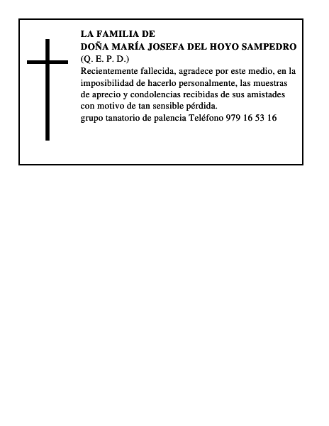 Doña María Josefa del Hoyo Sampedro