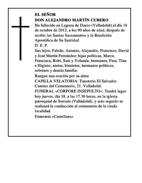 Don Alejandro Martín Cubero