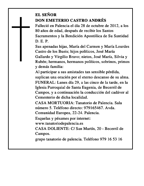 Don Emeterio Castro Andrés