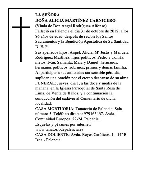 Doña Alicia Martínez Carnicero