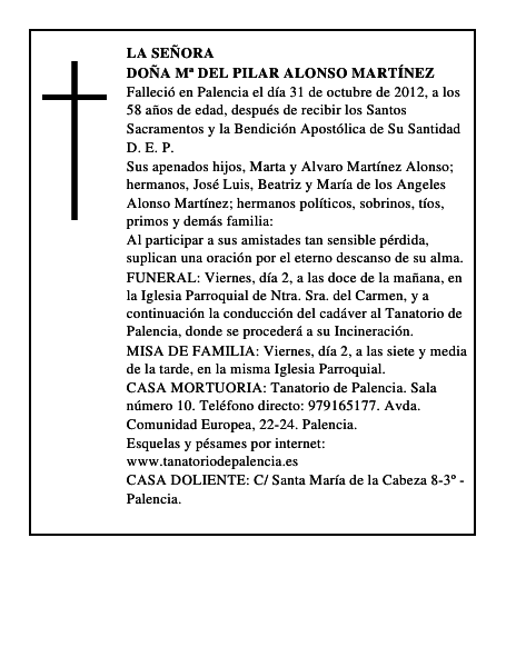 Doña Mª del Pilar Alonso Martínez