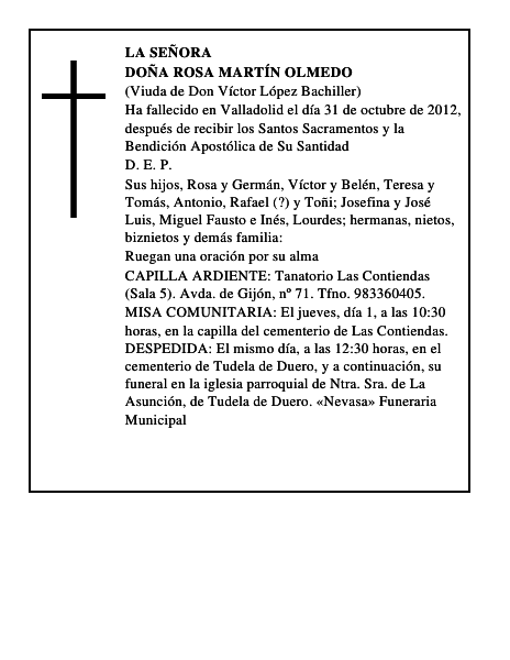 Doña Rosa Martín Olmedo