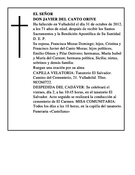 Don Javier del Canto Orive