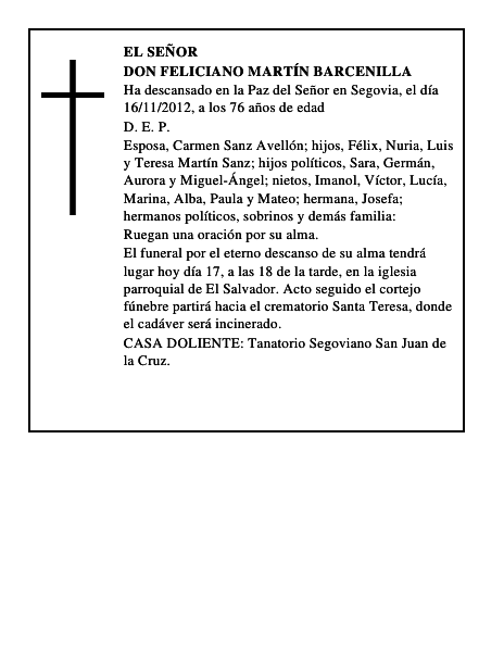 Don Feliciano Martín Barcenilla