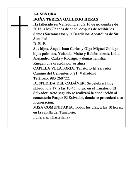 Doña Teresa Gallego Heras